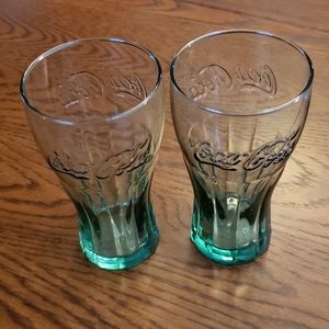 Pair of Green Coke Glasses